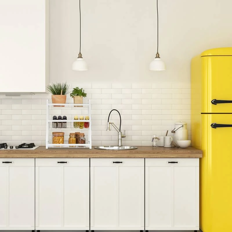 Rangement à épices Blanc Avec 3 étagères – Image 2