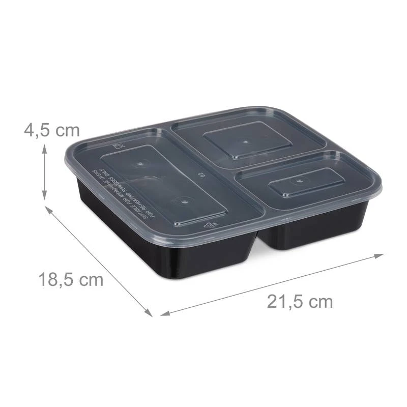10x Meal Prep Containers 3 Compartiments – Image 8