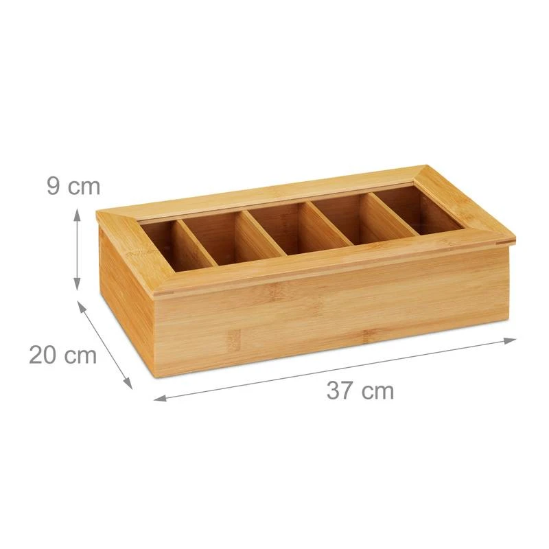 Boîte à Thé Bambou 5 Compartiments – Image 8