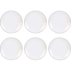 Assiette En Porcelaine Avec Liseré Doré