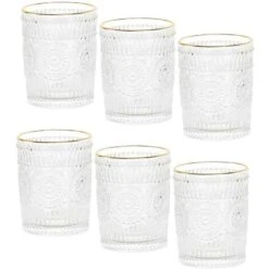 Set De 6 Verres Liseré Doré