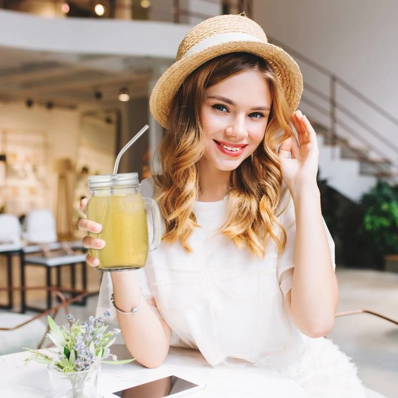 4 Jarres Avec Paille Et Couvercle – Image 3