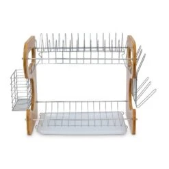 Égouttoir à Vaisselle 2 étages En Bambou