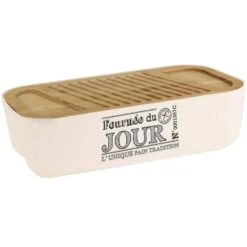 Boite à Pain Couvercle En Bambou Fournée