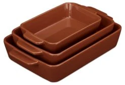 Lot De 3 Plats à Four En Céramique Bruns