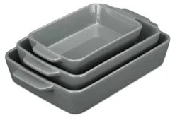 Lot De 3 Plats à Four En Céramique Gris