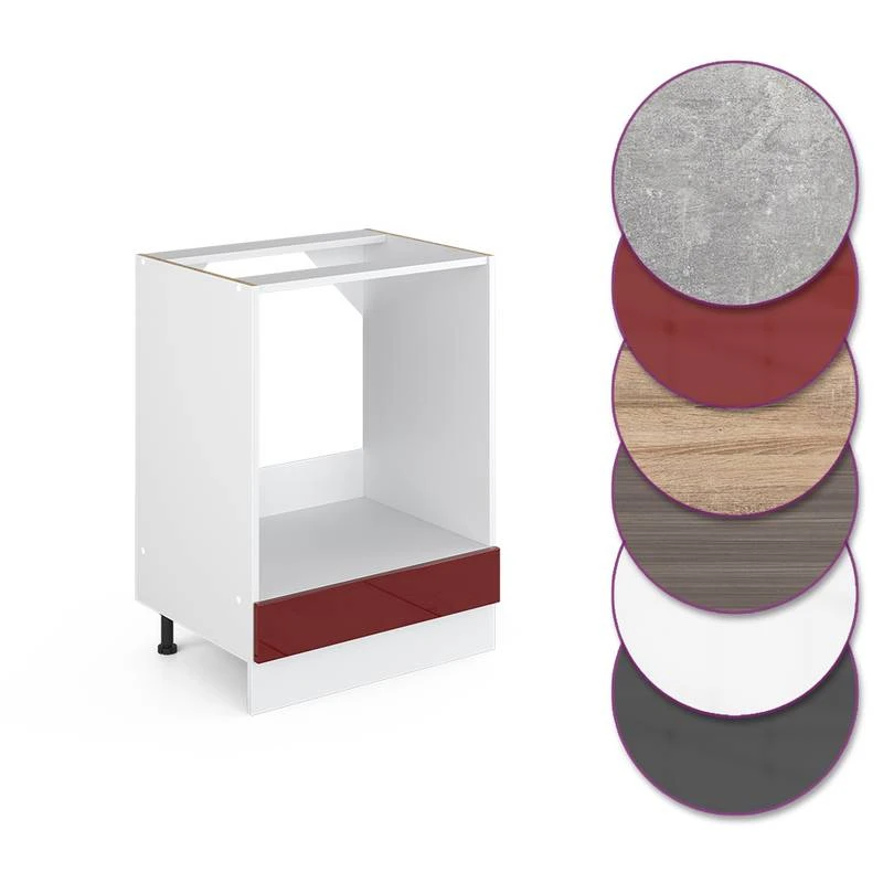 Meuble Bas Four R-Line 60cm Bordeaux – Image 3