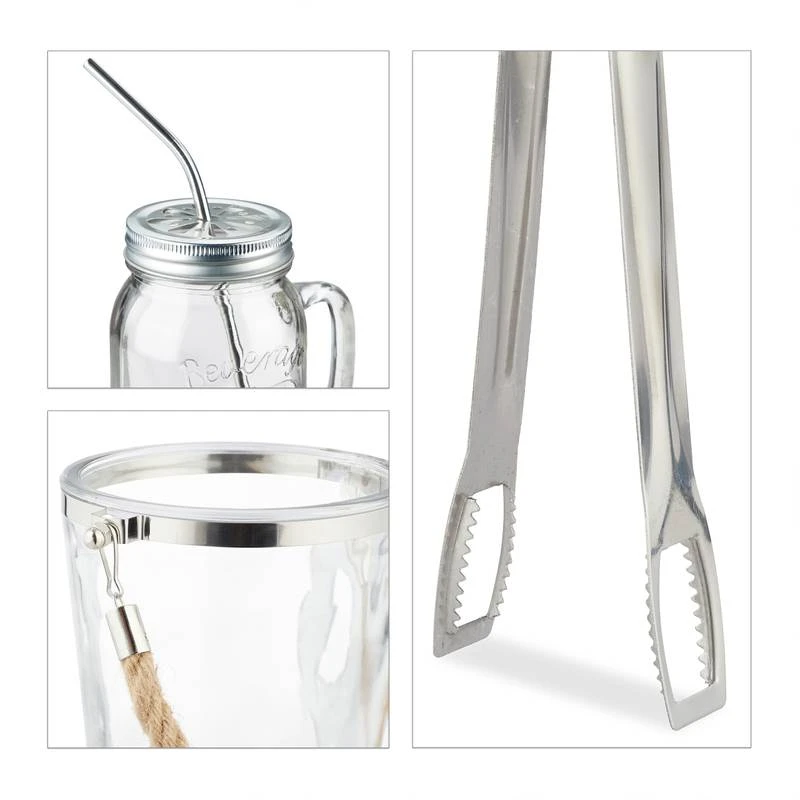 4 Jarres Avec Paille Et Couvercle – Image 8