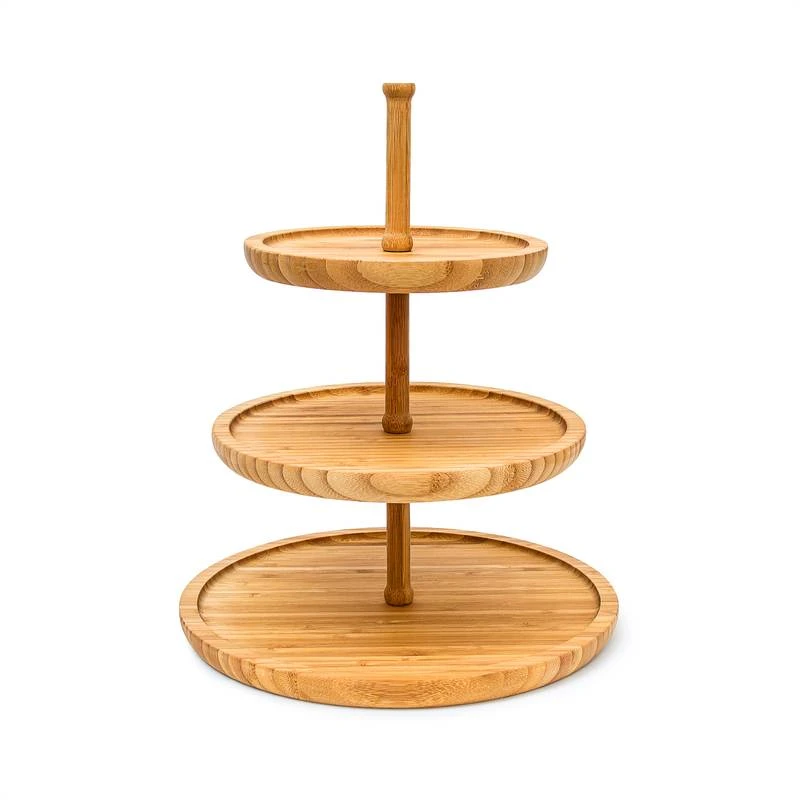 Présentoir 3 étages Étagère Bambou – Image 5