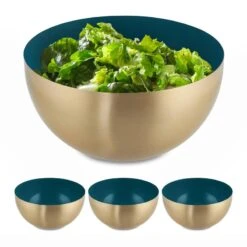 Saladier Vert-doré En Lot De 4